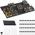 Famhap 6 Pack Spice Drawer Organizer with Labels and 36 Plastic Jars, Expandable from 11.7" to 23.2" Seasoning Rack Tray Insert for Kitchen Drawers, Spice Rack Drawer for Spice Jars