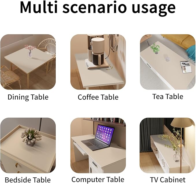 Leather Table Cover,1.8mm Thick,42x66 Inch Table Protector,Table Protector for Dining Room Table,Dining Table Cover,Table Cover Protector(Off White+Light Gray,42x66)