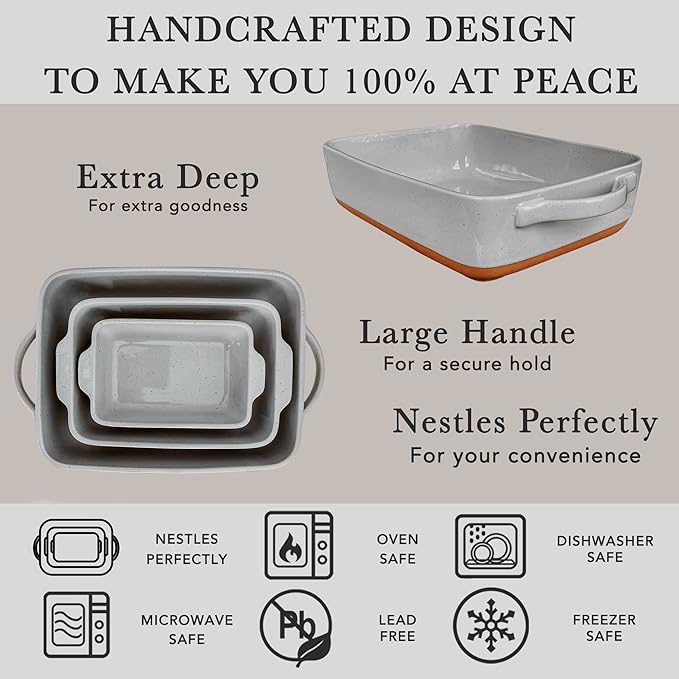 Mora 9x13in Deep Porcelain Baking Dish - Oven to Table, Freezer Safe