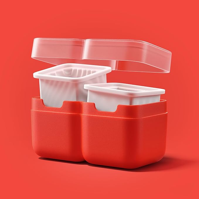 ZOKU Set of 2 Silicone Ice Molds, Luxe, Large Wavy & Faceted Cube Forms for Craft Cocktails, Keeps Drinks Colder Longer with Less Dilution, Easy-Release, BPA-Free