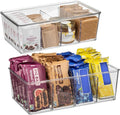 ClearSpace Pantry Organization and Storage Bins with Removable Dividers & Lids – Perfect Pantry Organizers or Kitchen Organization – Refrigerator Organizer Bins, Cabinet Organizers, 2 Pack