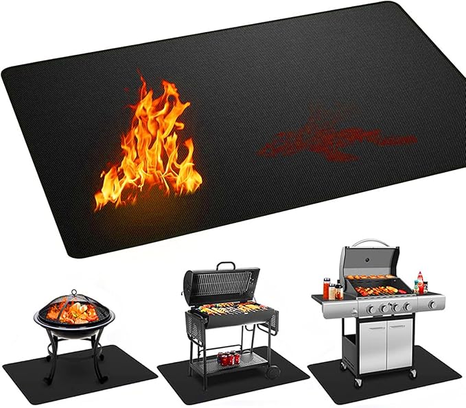 48 x 30 inch Under Grill Mats for Outdoor Grill,Double-Sided Fireproof for Lawn,Gas Grills,Deck,Patio and Smokers,Fire Pit Mat,Fireplace Mat,Waterproof,Oil-Proof and Non-Slip BBQ mat