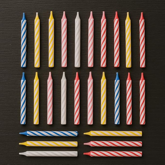 by Tugba Aydan - Birthday Candle - 72 Count Mix Color Birthday Candles for Cake, Cake Candle for Birthday, Party Small Candles