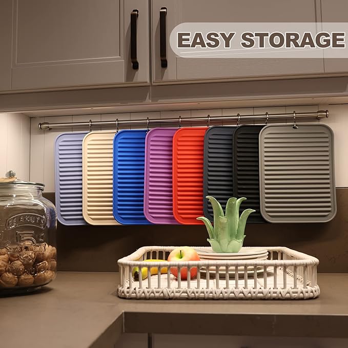 Joyhalo Silicone Trivet Mats Pot Holder Hot Pads Plate Holder Gripper Pad Garlic Peeler Drying Mat Coasters