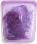 Stasher Premium Silicone Reusable Food Storage Half Gallon Bag, Purple, Microwave, Sous Vide, Dishwasher, Oven and Freezer Safe, BPA Free, Leak-free, Eco-friendly, 64 Oz