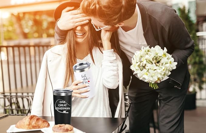 Wedding Anniversary for Couple Friend Lovers Cups Stainless Steel Wine Tumbler Travel Mug with Straw and Lid,2 Pack (4.blackwhite)
