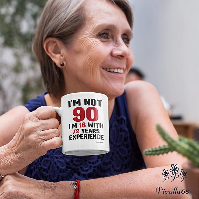 Vivulla68 90th Birthday Gifts For Women Men, 90 Year Old Birthday Gifts For Women, 90th Birthday Gift Ideas, Gifts For 90 Year Old Woman Man, 90 Yr Old Birthday, 90th Birthday Cups For Grandma Grandpa