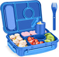 Bento Box Adult Lunch Box Kids,Lunch Containers for Adults/Kids/Toddler,5 Compartments Bento Lunch Box with Sauce Vontainers,Microwave & Dishwasher & Freezer Safe,BPA-Free (Navy)