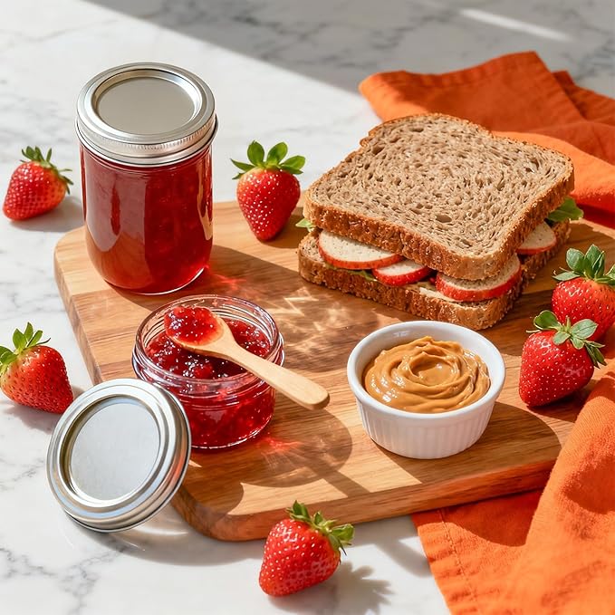 ComSaf Mini Mason Jars 4oz - 16 Pack, Regular Mouth Mason Jar with Lids and Seal Bands, Small Glass Canning Jar for Spice, Jam, Honey, Jelly, Dessert, Shower Wedding Favors, DIY Candles Decor