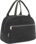 FlowFly Lunch Bag for Women Insulated Lunch Box Corduroy Lunch Tote Cooler for Travel Work Picnic,Corduroy Black