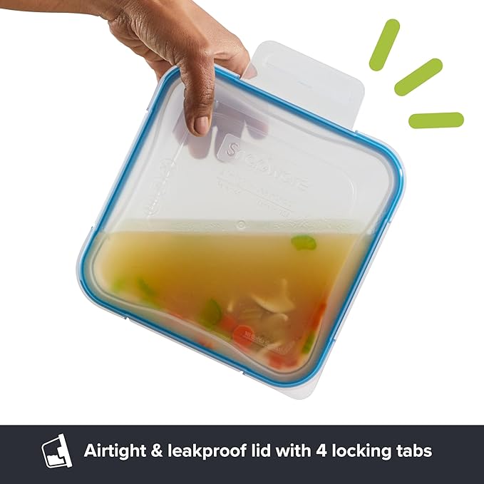 Snapware Total Solutions (5-Pack, 5.5 Cup) Plastic Food Storage Containers Set, Airtight & Leakproof Locking BPA-Free Lids Tupperware, Freezer Dishwasher Microwave Safe