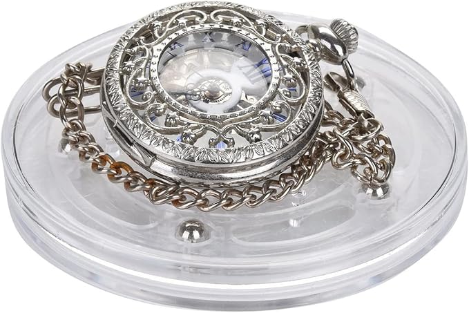 TamBee 4PC 4Inch Acrylic Lazy Susan Turntable Organizer Revolving Display Base White Acrylic for Spice Rack Table Cake Kitchen Pantry Decorating