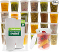 Freshware Food Storage Containers [24 Set] 32 oz Plastic Deli Containers with Lids, Slime, Soup, Meal Prep Containers | BPA Free | Stackable | Leakproof | Microwave/Dishwasher/Freezer Safe