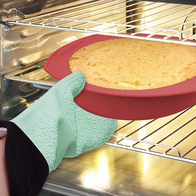 Economical 7in1 Nonstick Silicone Baking Cake Pan Cookie Sheet Molds Tray, Heat Resistant Bakeware Tools for Muffin Loaf Bread Pizza Cupcake