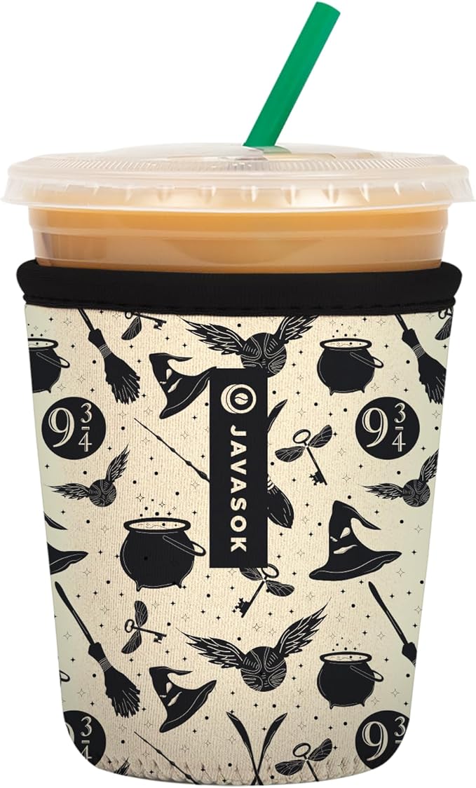 Sok It JavaSok Iced Coffee & Cold Soda Insulated Neoprene Cup Sleeve (Wizard's Walk, Small: 16-20oz)