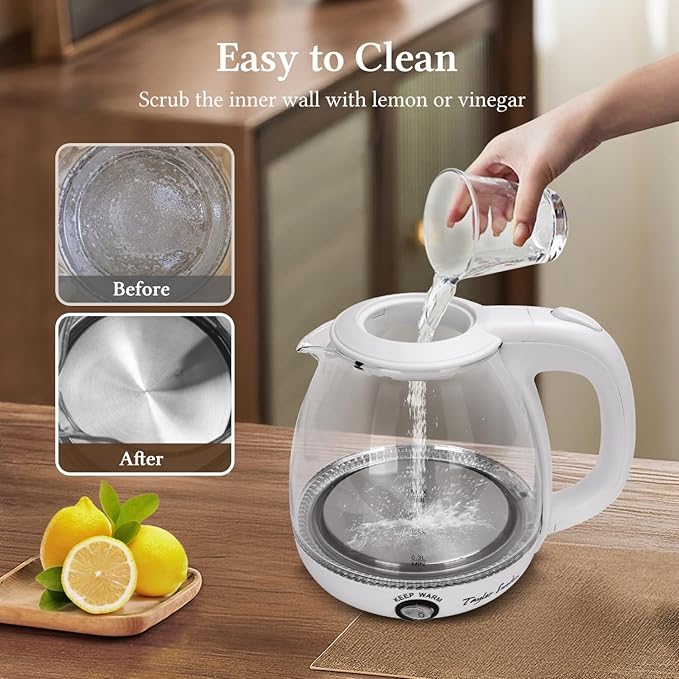 Taylor Swift Electric Kettle with Tea Infuser, 1L Small Electric Kettle with Keep Warm, LED Light Hot Water Boiler & Heater for Coffee & Tea, Auto Shut-Off & Boil Dry Protection, BPA Free, White