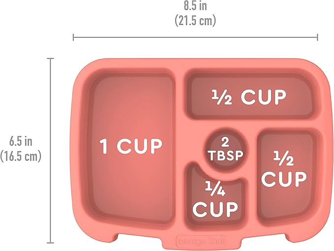 Bentgo® Kids Tray with Transparent Cover - Reusable, BPA-Free, 5-Compartment Meal Prep Container with Built-In Portion Control for Healthy, At-Home Meals & On-the-Go Lunches (Coral)