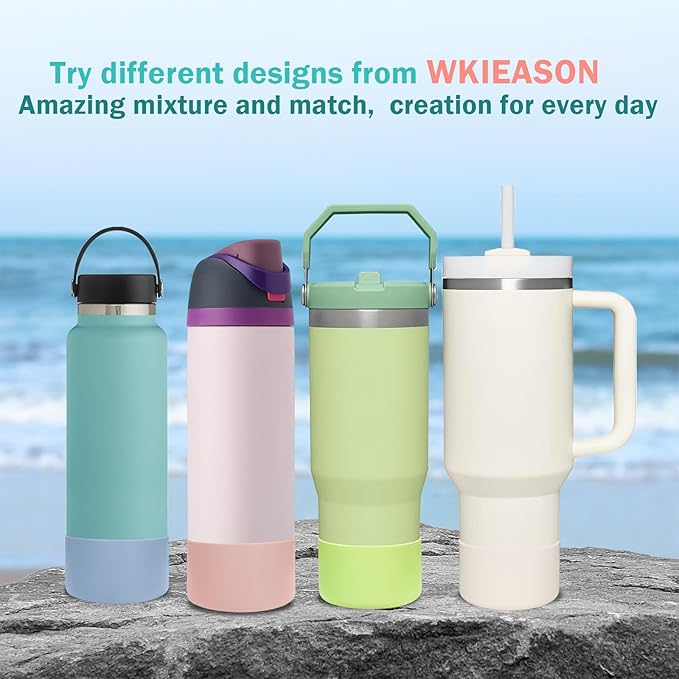 WK IEASON 2 Pcs Tumbler Bottom Protector Boot for Stanley Quencher Adventure 40oz & Stanley IceFlow 20oz 30oz, Stealth Landing-2.83inch Bottom Diameter