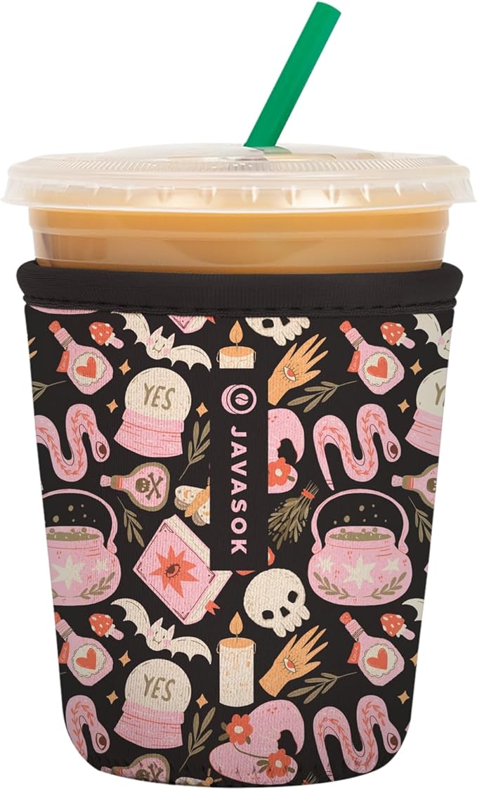 Sok It JavaSok Iced Coffee & Cold Soda Insulated Neoprene Cup Sleeve (Spellbound, Small: 16-20oz)