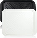 Extra Large Grilling Prep and Serve Trays, 17.3x13 inch BBQ Tray for Raw and Cooked Food, Melamine Serving Trays for Food, Set of 2, Black and White