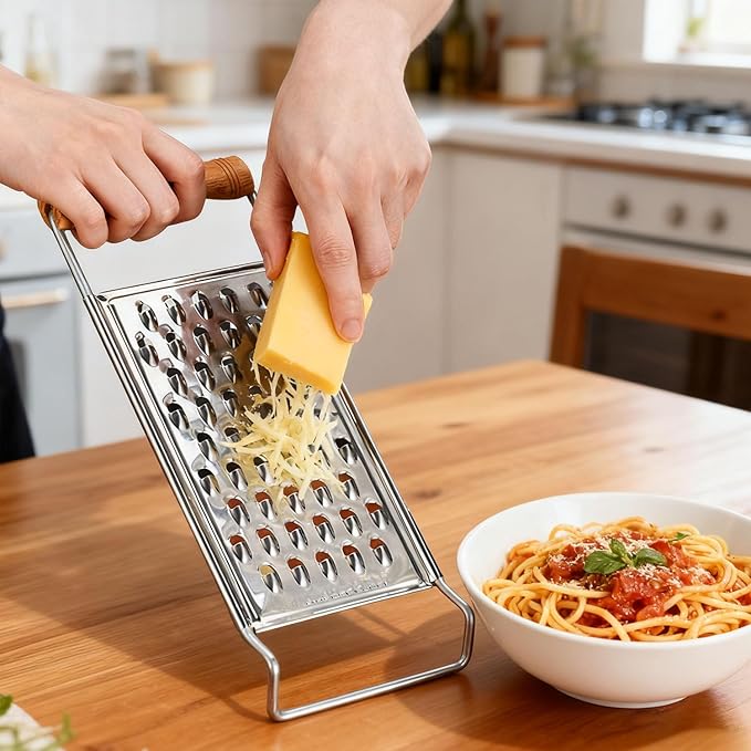 2 Pack Cheese Grater,Stainless Steel Zester Set of 2, Kitchen Flat Handheld Grater For Cheese, Chocolate, Spices, And Potato, Zucchini, Carrot, Apple (A style color)