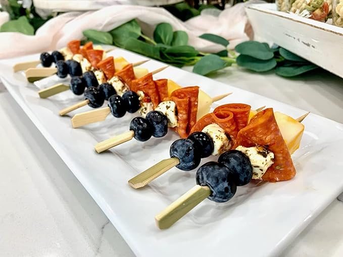4.7 inch (1000 Pack) Bamboo Wooden Paddle Picks Skewers for Cocktail，Cocktail Picks for Drinks ，Toothpicks，Appetizers，BBQ，Fruit Kabobs，Sandwich，Barbeque Snacks.……4 Packs of 250 Each (1000 Count)