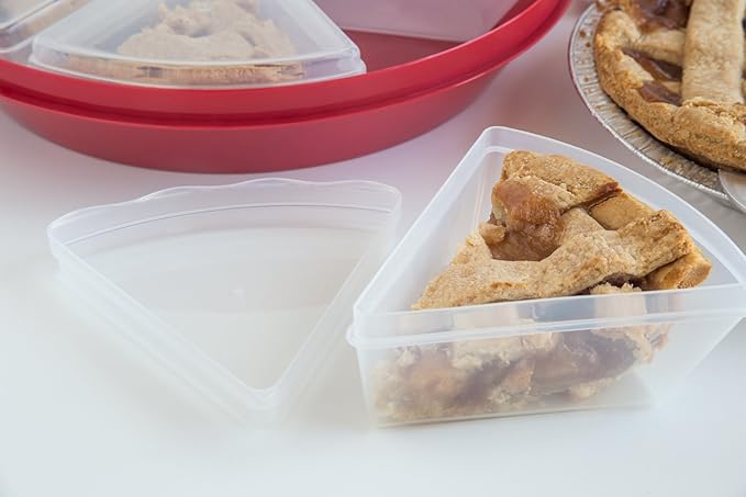 Fox Run Pie Carrier and Saver With Lid, Saves up to 10" Pies, Includes 6 Pie Slice Containers (Pack of 6)