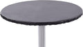 Yourtablecloth Heavy Duty Vinyl Round Fitted Tablecloth (Table Cover) with Flannel Backing Vibrant Colors Elasticized Tablecloth Great for Indoor and Outdoor Dining and Playing Cards 42” Black