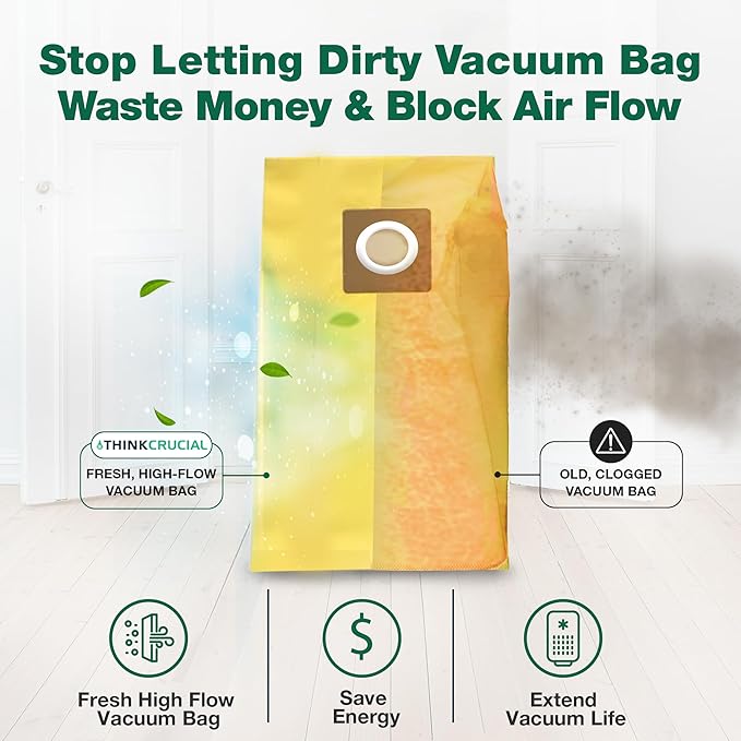 30 Replacements for Hoover HushTone Canister Vacuums Bags Part # AH10243, Fits Models: CH54013, CH54015, CH54113 & CH54115 (30 PACK) by Think Crucial