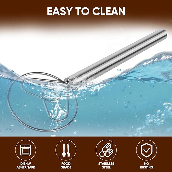 Maxjoy Danish Dough Whisk Stainless Steel Hook Dutch Style Bread Mixer for Sourdough Making Tool