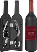 Let's Make Memories Personalized 5 Piece Tool Set - Wine Talk - Wine Bottle Opener - Unique Bar Accessories - Bottle-Shaped Holder - Personalize with Name