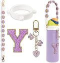 Cute Letter Charm Set Compatible with Owala Water Bottle 24 oz, 32 oz, 40 oz, Owala Kids, Owala Coffee Tumbler, Owala FreeSip – Includes Handle Strap, for Owala Accessories & Stanley Cup Accessories