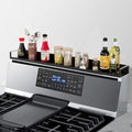 4X Strong Magnetic Shelf for Stove Top, Adjustable 15-30 Inches, Fits Various Stove Lengths, Kitchen Organizer, Holds Spices, Condiments and BBQ Sauces (Matte Black)