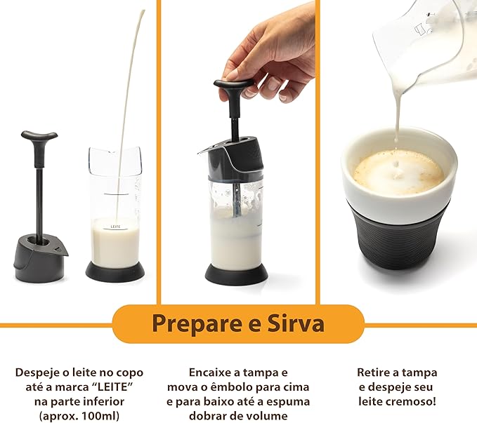 Manual Milk Frother - Handheld Milk Mixer, Warm & Cold Milk Foamer, BPA Free, Frother for Coffee & Drinks - Home & Coffee Bar Accessories, Kitchen Utensils & Tools - 6.8 oz, Black