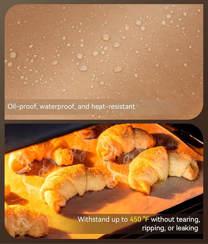 200 Pcs Parchment Paper Sheets, Unbleached Baking Parchment Sheets, 12x16 Inch, Non-Stick, Heat-Resistant, Biodegradable
