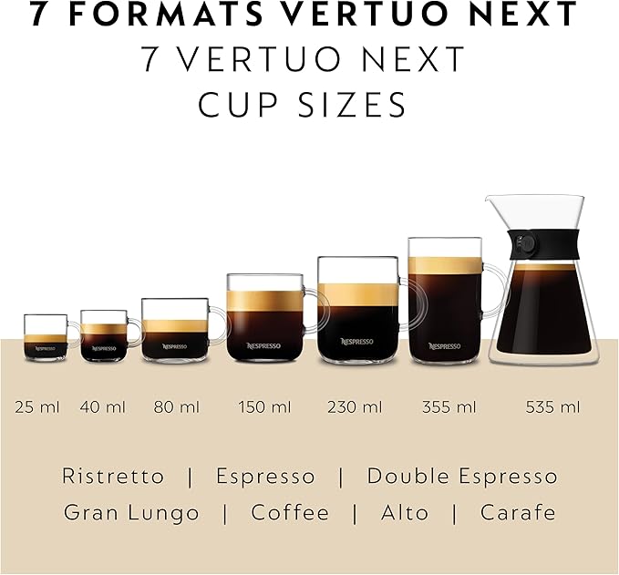 Nespresso Vertuo Next Premium Coffee and Espresso Maker by Breville with Aeroccino Milk Frother