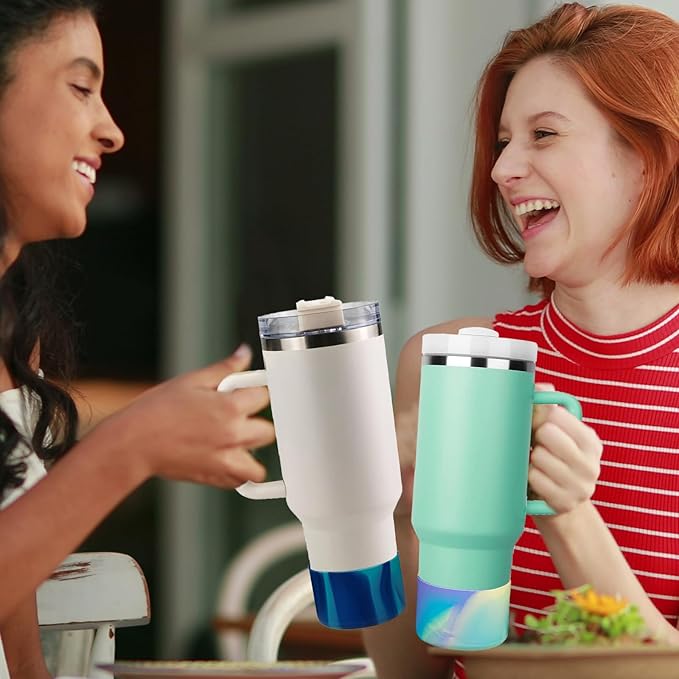 WK IEASON 2 Pcs Tumbler Bottom Protector Boot for Stanley Quencher Adventure 40oz & Stanley IceFlow 20oz 30oz, Stealth Landing-2.83inch Bottom Diameter