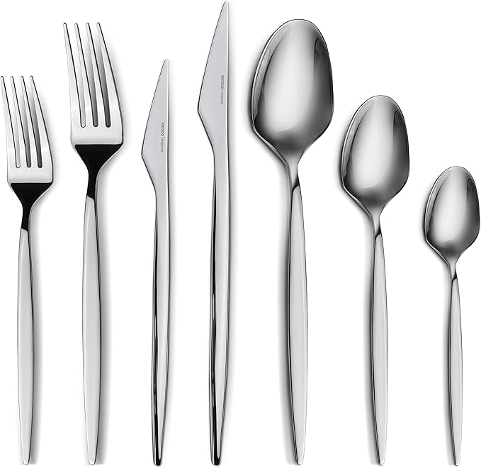 Karaca Thor 84-Piece Table Cutlery with Box, Stainless Steel in Elegant Box, Stylish and Durable Cutlery for Demanding Table Culture