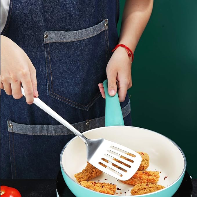 Stainless Steel Spatulas, Berglander Slotted Turner, Metal Turner For Cooking, Kitchen For Nonstick Cookware, Barbecue Spatulas, Dishwasher Safe, Easy to Clean
