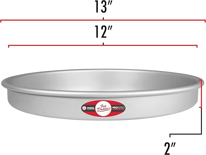 Fat Daddio's Anodized Aluminum Round Cake Pan, 12 x 2 Inch (Pack of 2)