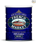 French Market Coffee & Chicory Restaurant Blend Dark Roast Ground Coffee, 12oz Can (Pack of 3)
