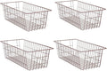 SANNO Freezer Baskets, Wire Storage Baskets Bin Organizer Food,Kitchen, Basket Organizers Bins for Home, Bathroom, Closet Organization, White,Set of 4 Brown