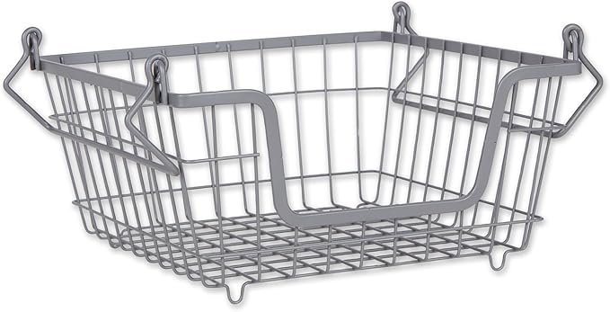 DII Metal Wire Mesh Stackable Utility Storage Bin, Small, 11x11x6, Cool Gray