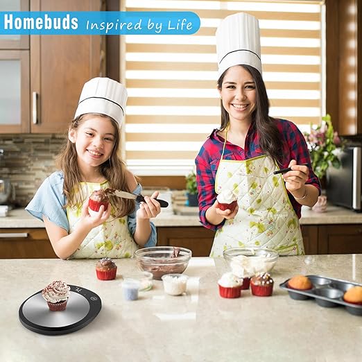 Homebuds 22lb Digital Food Scale Grams and Ounces in 1g, High Precision Assured by Kitchen Scale Professional Factory Since 2001, Gram Scale for Cooking and Baking, LED, 3*AAA Included, Black