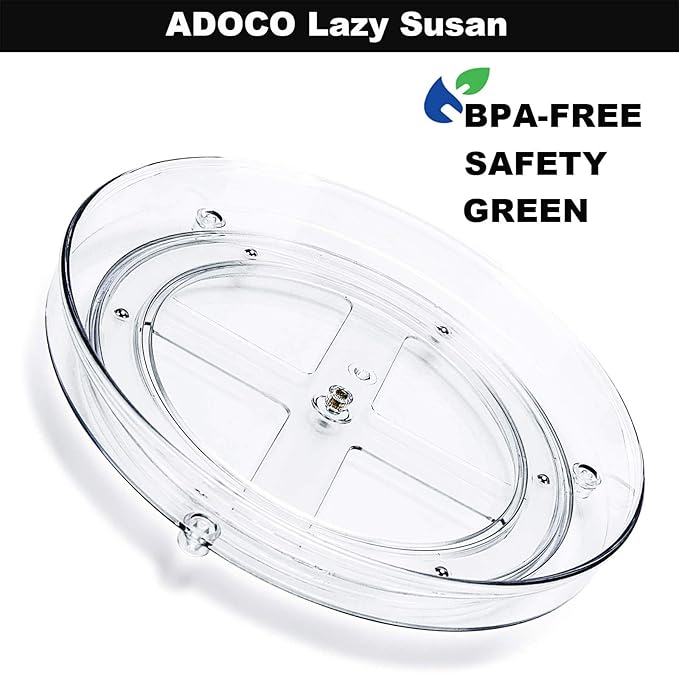 2 Tier Lazy Susan, 10.6 Inch Clear Makeup & Skincare Organizer, Bathroom Countertop Perfume Organizer