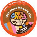 Crazy Cups Flavored Coffee for Single Serve Keurig K-Cups Machines, Caramel Macchiato, Hot or Iced, Medium Roast in Recyclable Pods, Brown(Pack of 1, 22 Count Total)