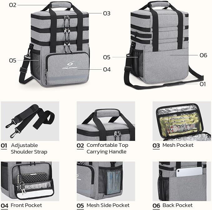 Maelstrom Lunch Box for Men,Insulated Lunch Bag Women/Men,Leakproof Lunch Cooler Bag, Lunch Tote Bag