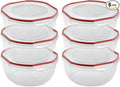 Sterilite Ultra-Seal 8.1 Qt Bowl, Large Airtight Food Storage Container, Latching Lid, Microwave and Dishwasher Safe, Clear With Red Gasket, 6-Pack