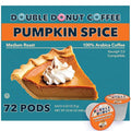 Double Donut Coffee Pumpkin Spice Coffee Pods, Medium Roast Coffee, Compatible with Keurig K Cups Brewers, 72 Count