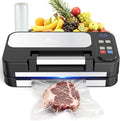 95kpa Vacuum Sealer Machine for Food, Commercial Full Automatic Food Saver Sealer, Meat Vacuum Packing Machine with Bags Storage, Built-in Cutter, Double Heat Seal, Marinate&External Vacuum